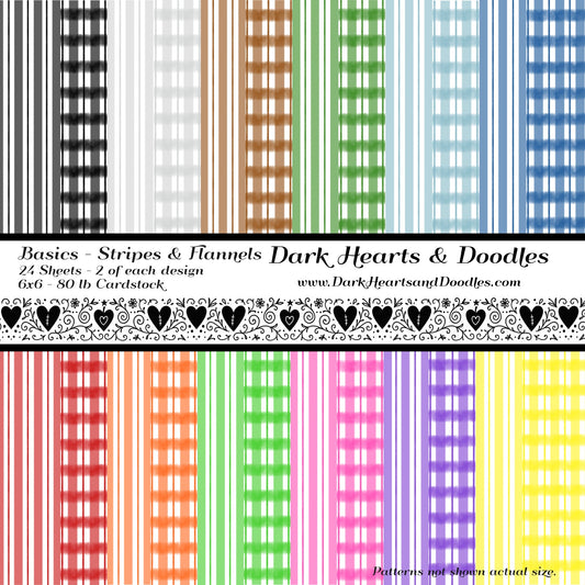 Basics 6x6 Stripes & Flannels Cardstock