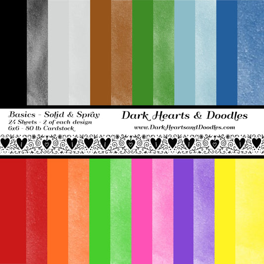 Basics Solids & Sprays 6x6 Cardstock